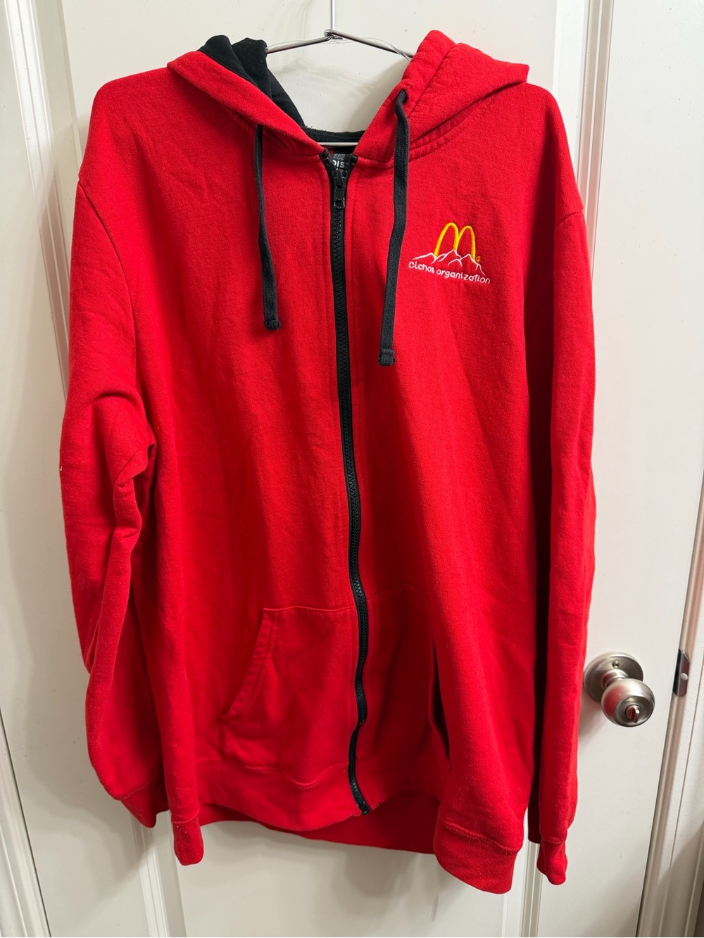 Red Hooded Zip-Up Jacket with Embroidered Logo McDonald’s